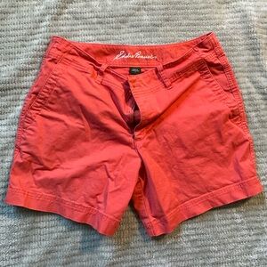 Eddie Bauer Red Flat Front Shorts Casual Style